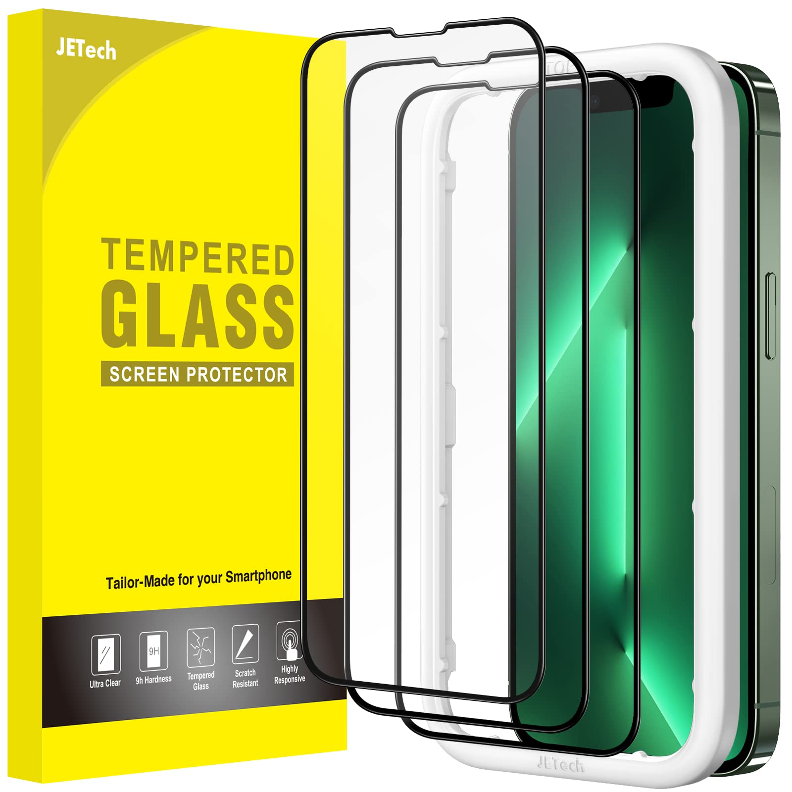 Amazon.com: JETech Full Coverage Screen Protector for iPhone 13/13